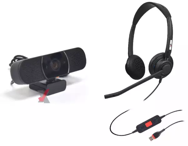 VoiceXpert VXV-110-KIT4 - комплект для персональной конференцсвязи (вебкамера VXV-110-UMS + гарнитура VXH-750DM)