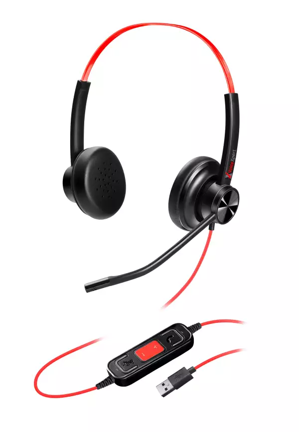 VoiceXpert VXH-400D — Проводная USB-гарнитура (2 динамика, регулировка громкости, Mute)